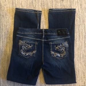 Silver Boot Cut Blue Jeans